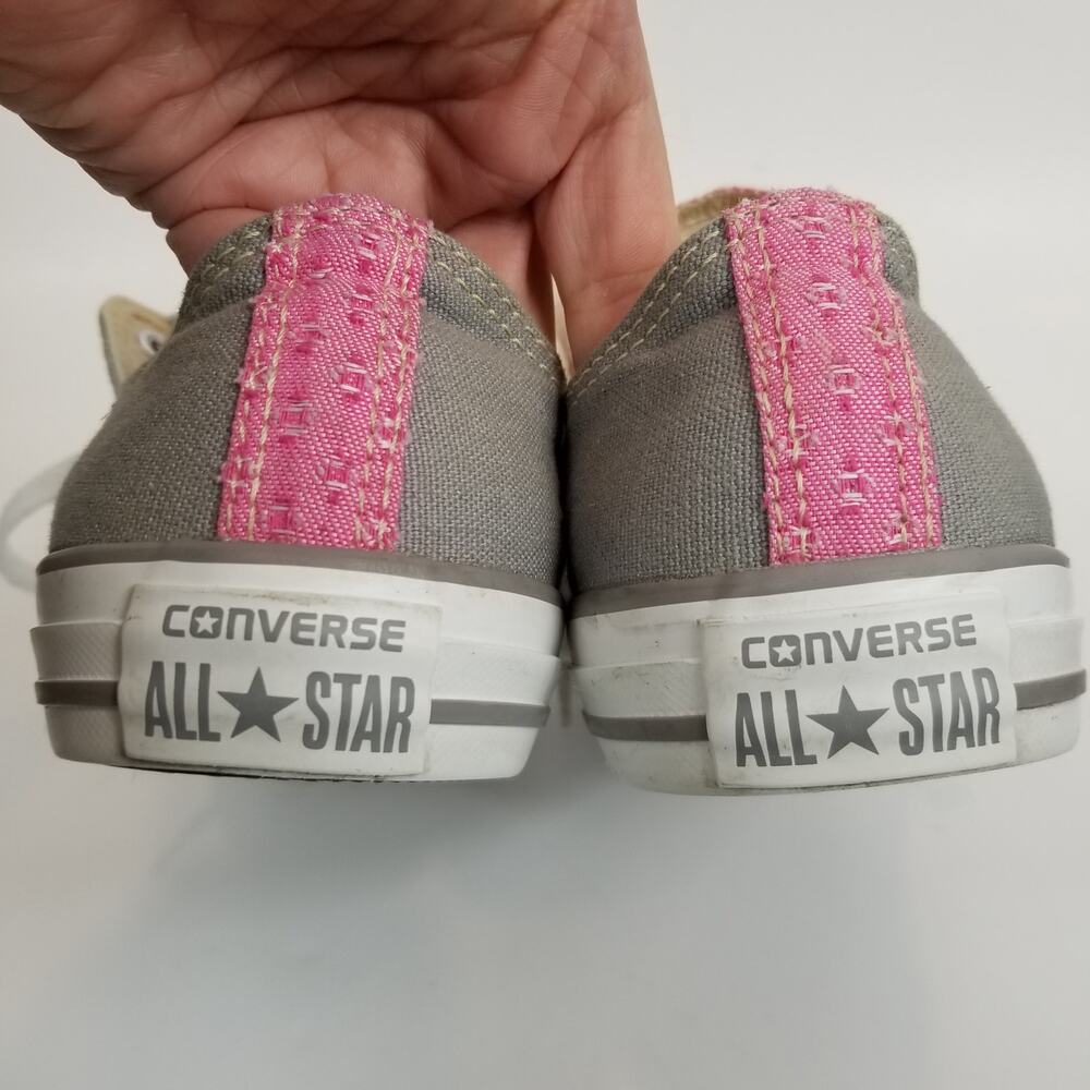 Converse All Star Women's Girls Double Tongue Low Top Sneakers Gray Pink Blue - Picture 7 of 9